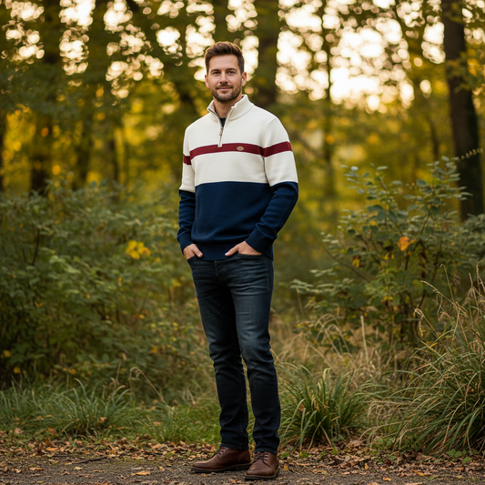 Nerio | Suéter de algodón con cremallera frontal